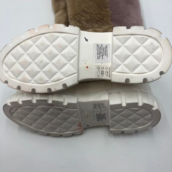 Free People Happy Thoughts Genuine Shearling Knee High Boots Size 38.5 US 8.5 - Picture 9 of 10